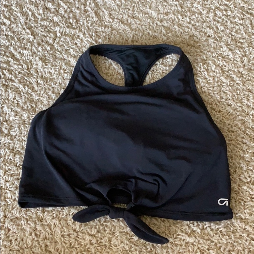 Black athletic crop top